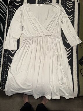 ZENANA SIZE XL Wrap-Style Dress color off white